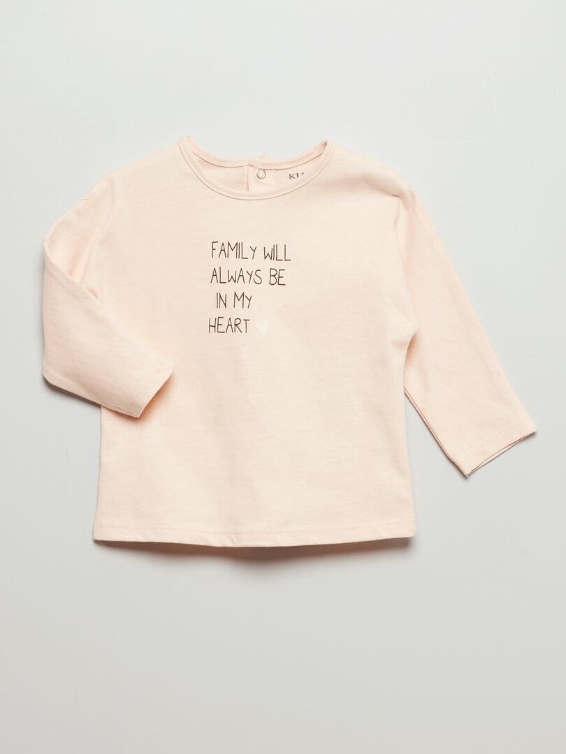 T-shirt en jersey imprimé Rose - Kiabi
