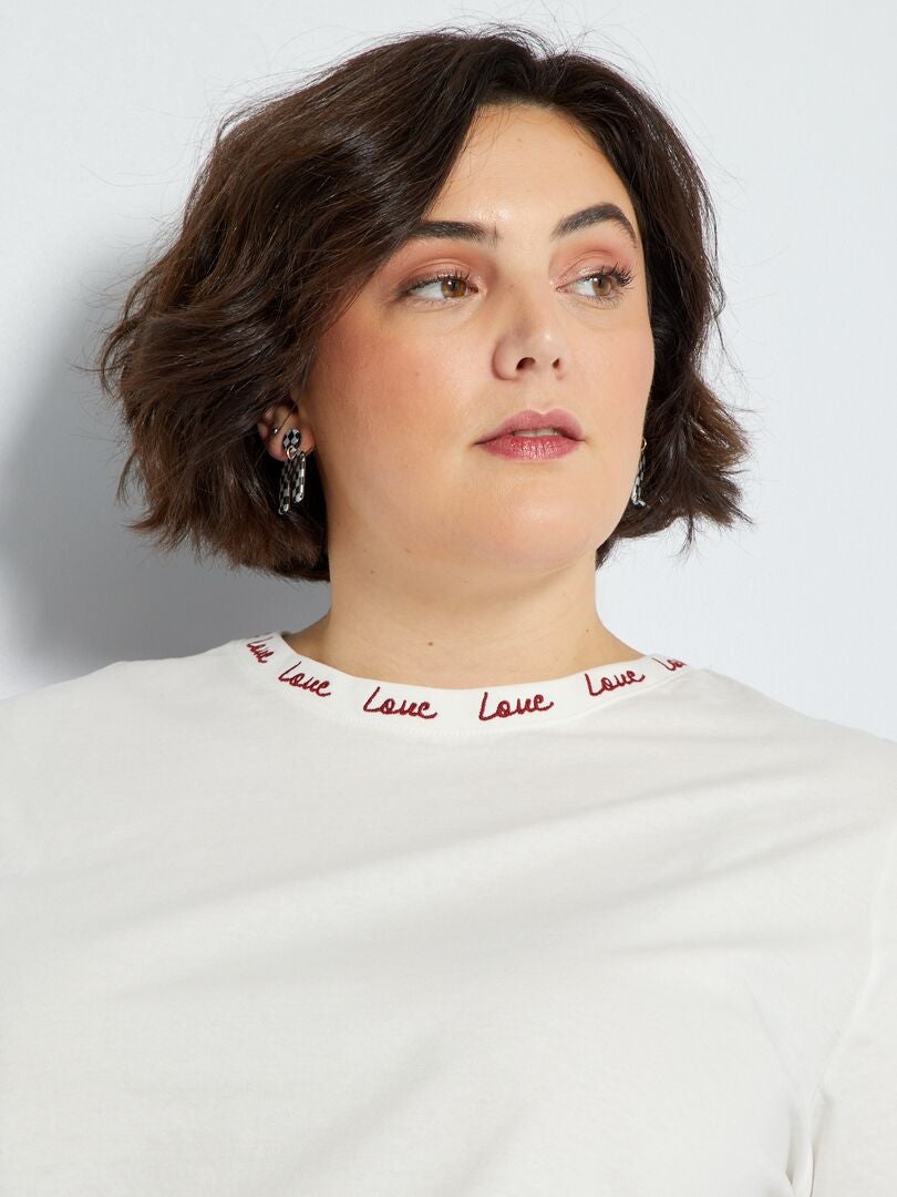 T-shirt en jersey  'Love' blanc - Kiabi