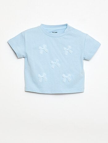 T-shirt en jersey manches courtes avec nœuds fantaisies