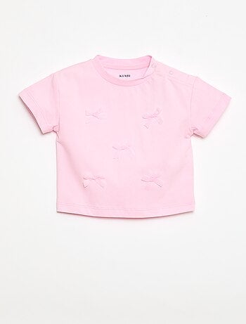 T-shirt en jersey manches courtes avec nœuds fantaisies