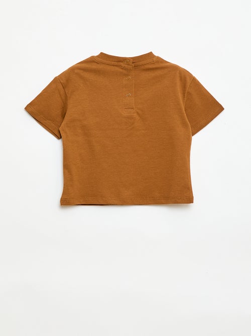 T-shirt en jersey manches courtes avec poche poitrine imprimé - Kiabi
