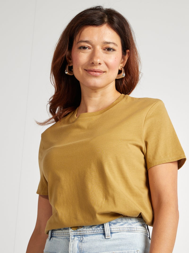 T-shirt en jersey manches courtes Bronze - Kiabi