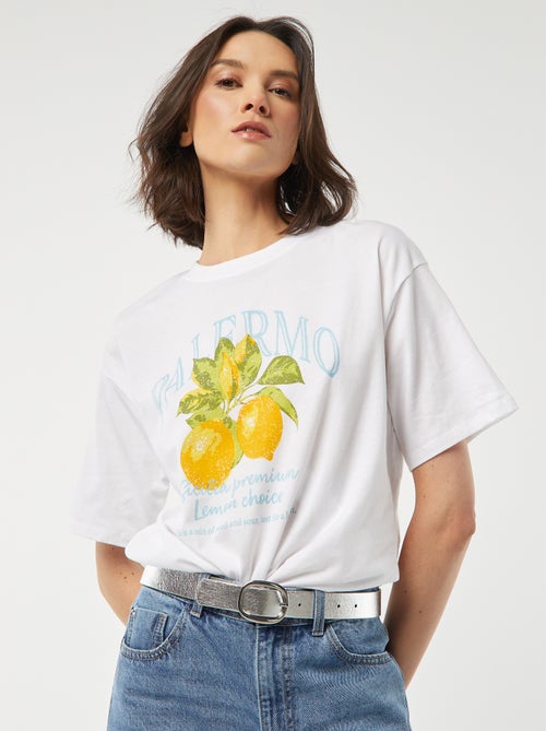 T-shirt en jersey manches courtes imprimé - Kiabi