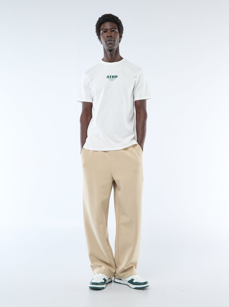 T-shirt en jersey manches courtes imprimé recto/verso Blanc - Kiabi
