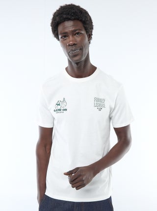 T-shirt en jersey manches courtes imprimé recto/verso