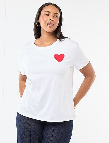 T-shirt en jersey manches courtes 'OUI'