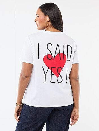 T-shirt en jersey manches courtes 'OUI'