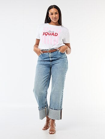 T-shirt en jersey manches courtes 'OUI'