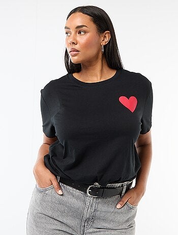 T-shirt en jersey manches courtes 'OUI'