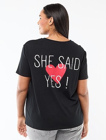 T-shirt en jersey manches courtes 'OUI'