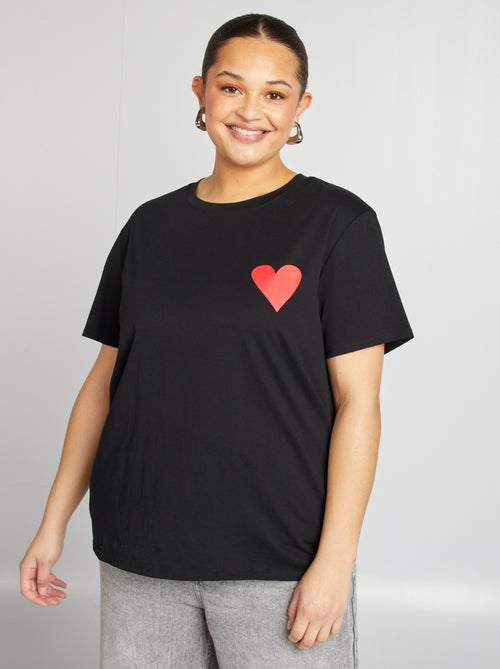 T-shirt en jersey manches courtes 'OUI' - Kiabi