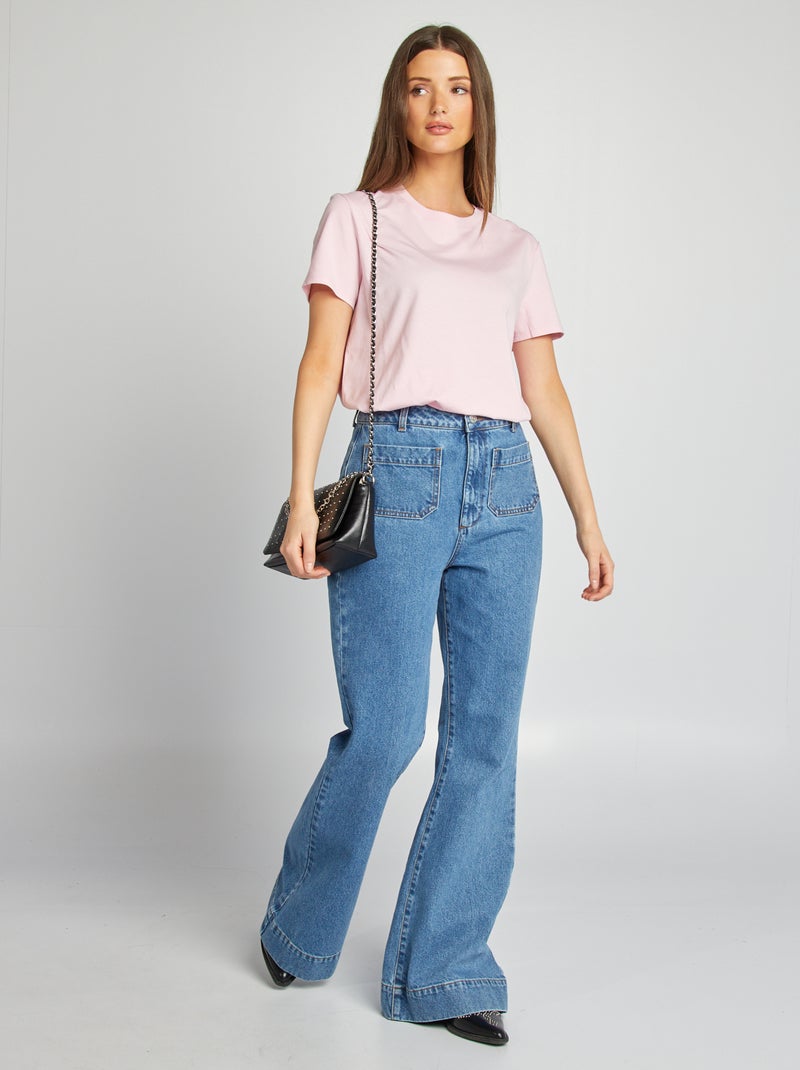 T-shirt en jersey manches courtes Rose - Kiabi