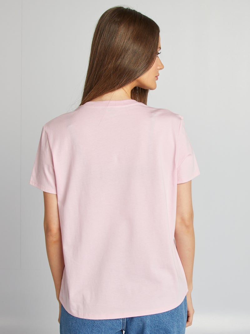 T-shirt en jersey manches courtes Rose - Kiabi