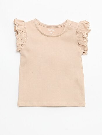 T-shirt en jersey manches courtes volantées