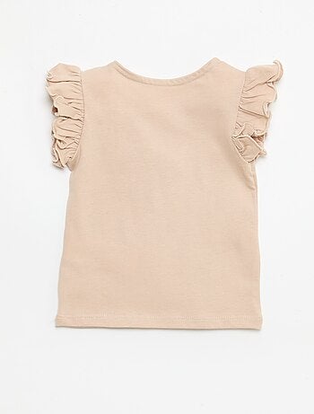 T-shirt en jersey manches courtes volantées