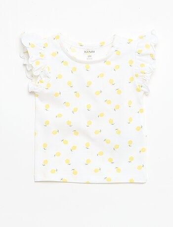 T-shirt en jersey manches courtes volantées