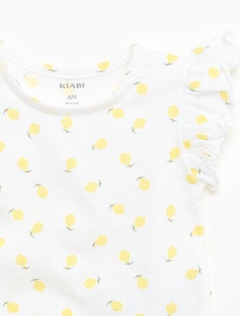 T-shirt en jersey manches courtes volantées