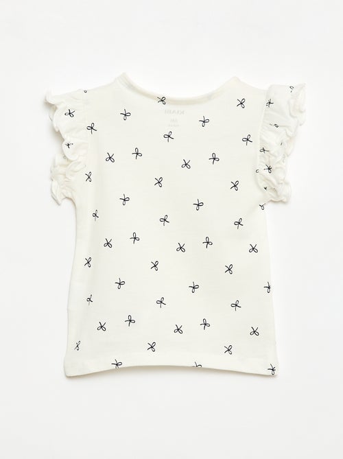 T-shirt en jersey manches courtes volantées - Kiabi