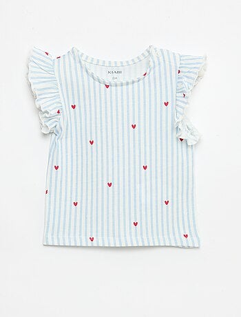 T-shirt en jersey manches courtes volantées