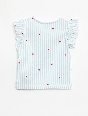 T-shirt en jersey manches courtes volantées