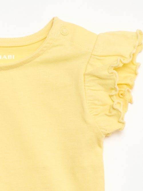 T-shirt en jersey manches courtes volantées - Kiabi