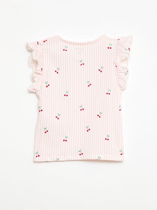 T-shirt en jersey manches courtes volantées - Kiabi
