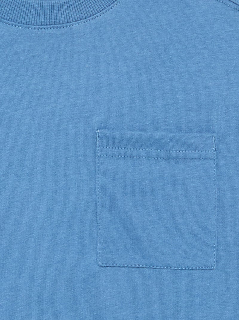 T-shirt en jersey manches longues Bleu - Kiabi