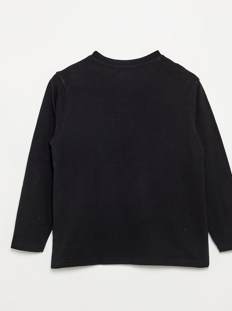 T-shirt en jersey manches longues Noir - Kiabi