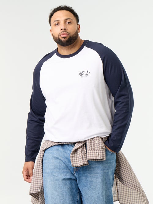 T-shirt en jersey manches longues raglan - Kiabi