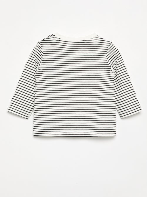 T-shirt en jersey rayé à manches longues - Kiabi T-shirt en jersey rayé à manches longues - Kiabi