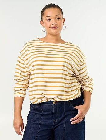 T-shirt en jersey rayé à manches longues