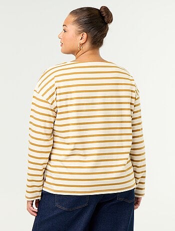 T-shirt en jersey rayé à manches longues