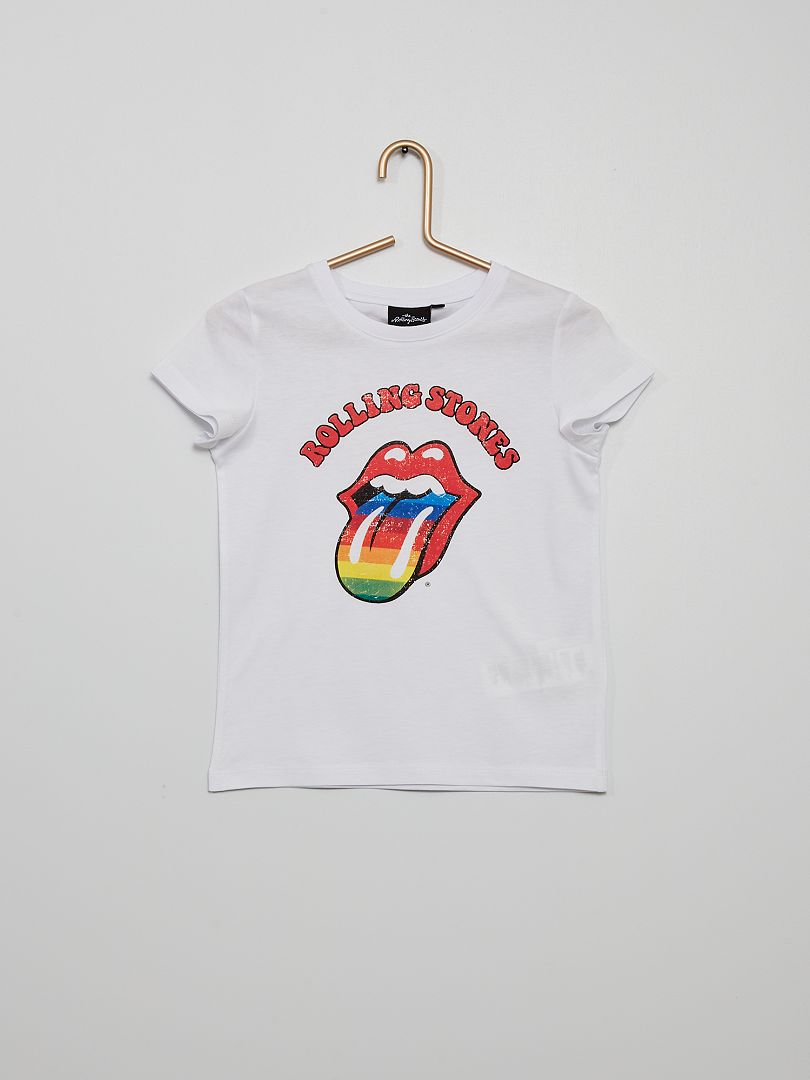 T-shirt en jersey 'Rolling Stones' blanc - Kiabi