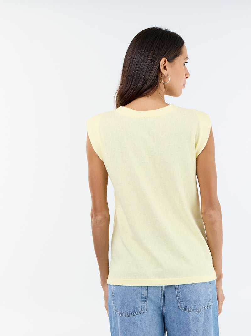 T-shirt en jersey sans manches Jaune - Kiabi