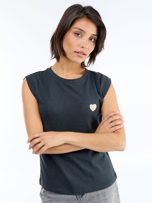 T-shirt en jersey sans manches - Kiabi