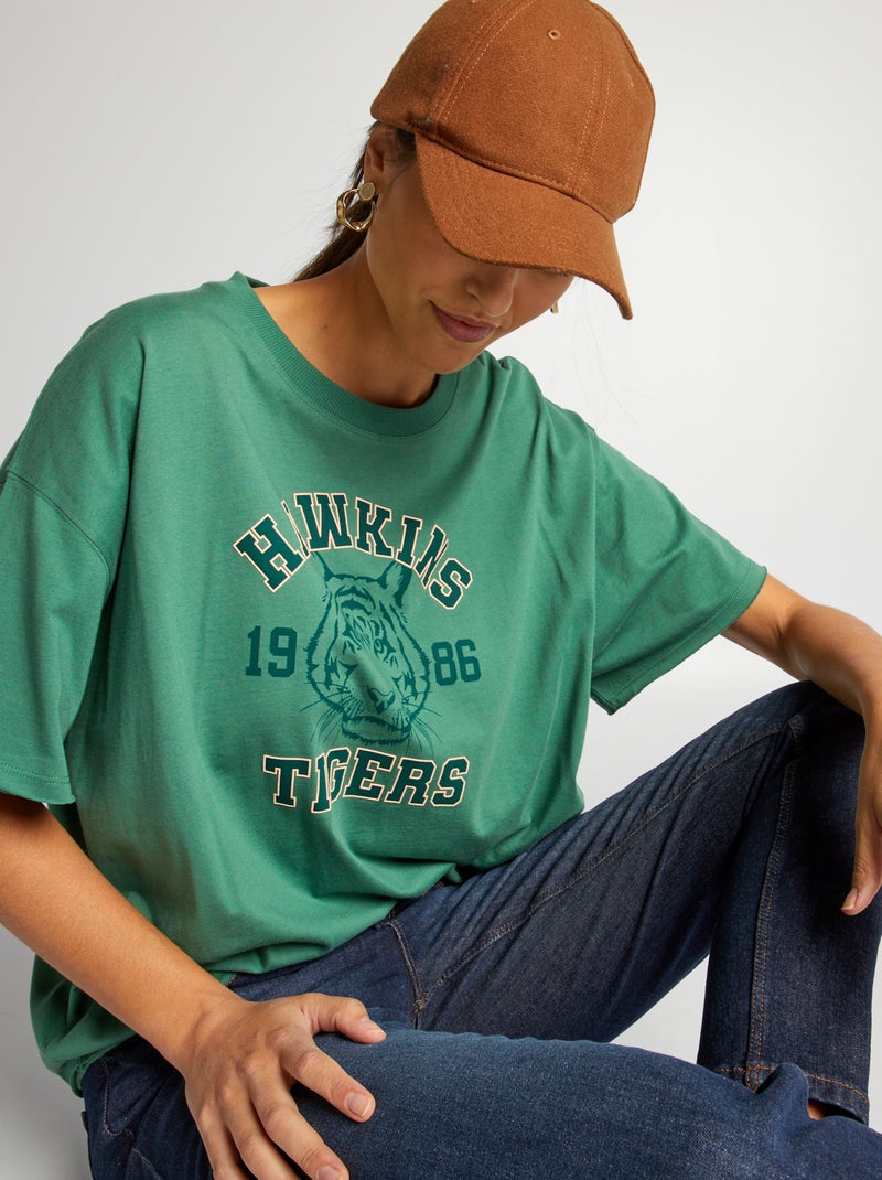 T-shirt en jersey 'Stranger Things' vert - Kiabi