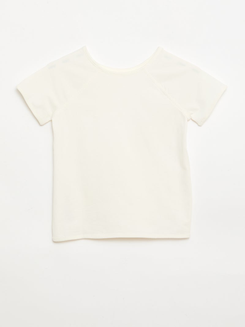 T-shirt en jersey uni - Collection facile à enfiler Blanc - Kiabi