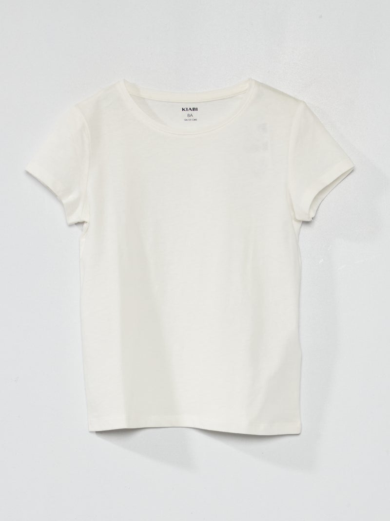 T-shirt en jersey uni blanc - Kiabi