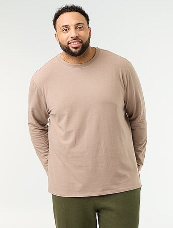 T-shirt en jersey uni manches longues