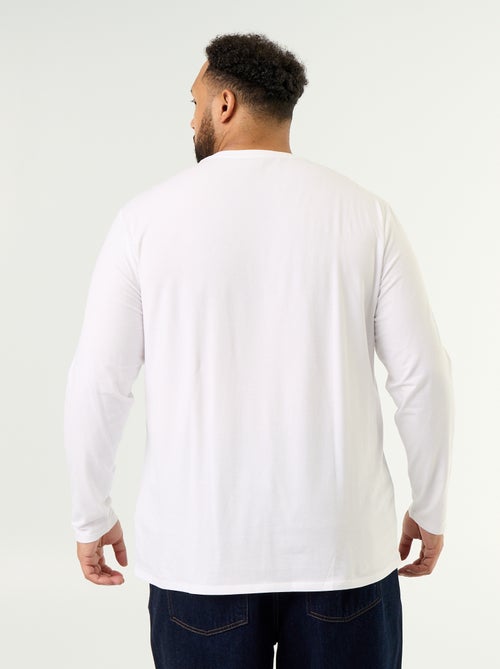 T-shirt en jersey uni manches longues - Kiabi