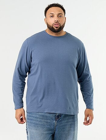 T-shirt en jersey uni manches longues