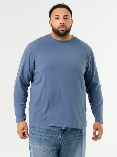 T-shirt en jersey uni manches longues - Kiabi