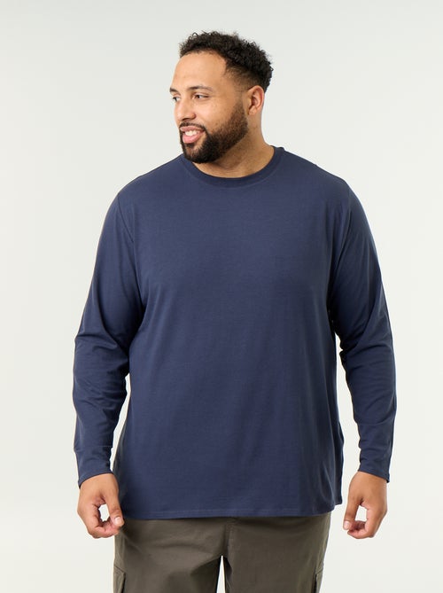 T-shirt en jersey uni manches longues - Kiabi