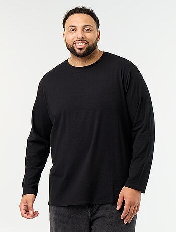 T-shirt en jersey uni manches longues