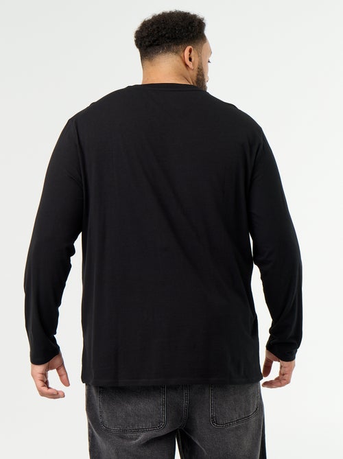 T-shirt en jersey uni manches longues - Kiabi