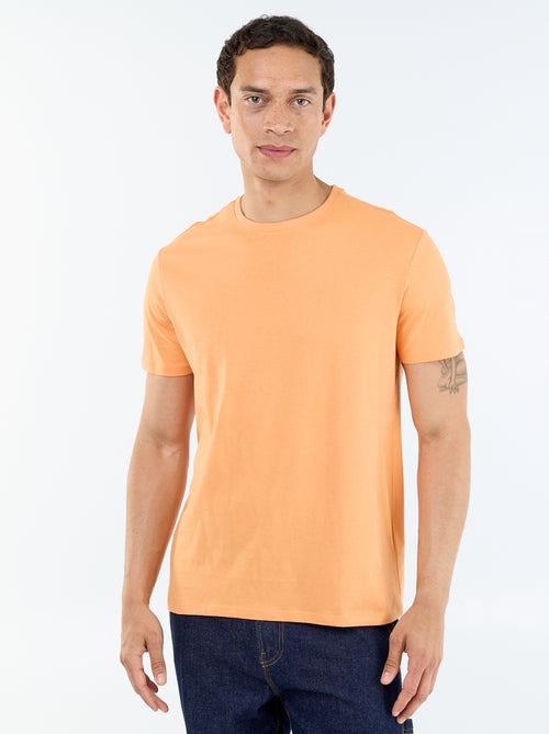 T-shirt en jersey uni pour homme à col rond - Kiabi