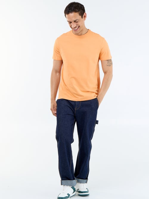 T-shirt en jersey uni pour homme à col rond - Kiabi