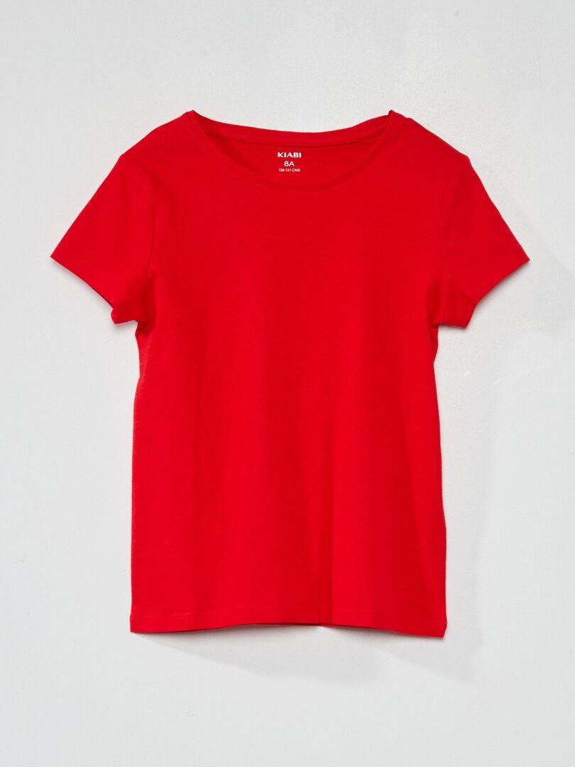 T-shirt en jersey uni rouge - Kiabi