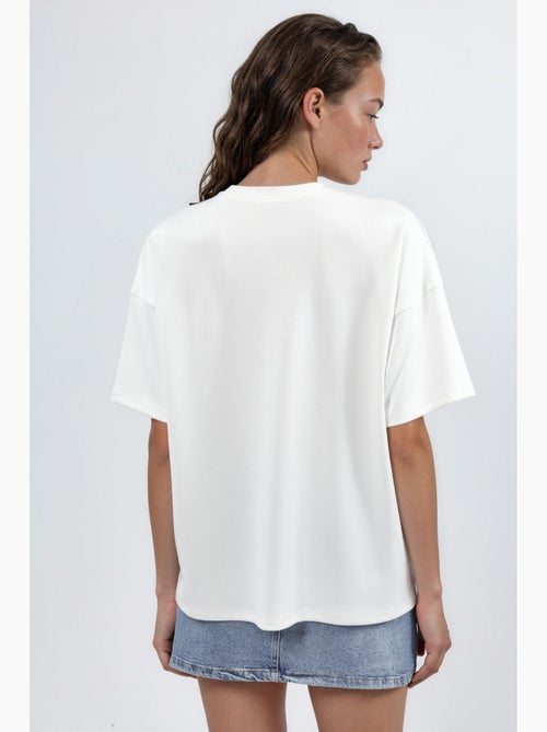 T-shirt en maille à col rond oversize hiccup - Kiabi