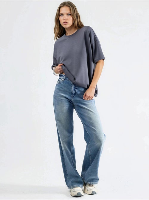 T-shirt en maille à col rond oversize hiccup - Kiabi
